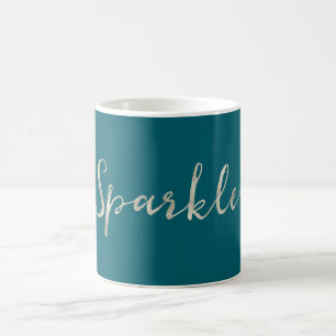 Mug Argent Étincelle Turquoise verte