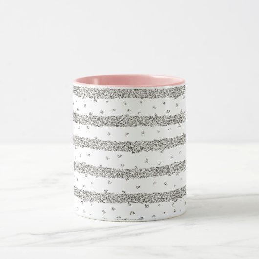 Mug Argent Sparkly Confetti Stripes (Centre)