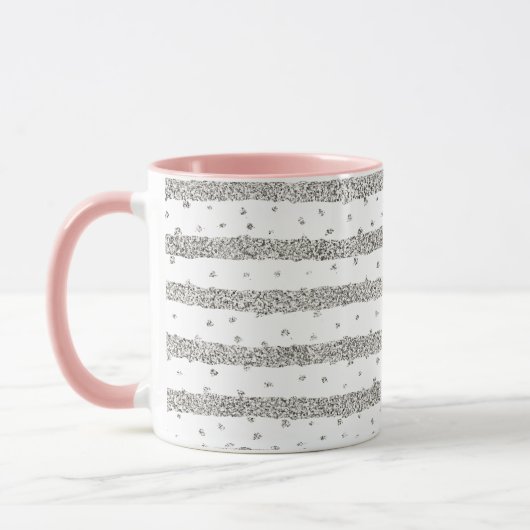 Mug Argent Sparkly Confetti Stripes (Gauche)