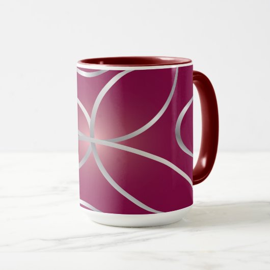 Mug Argent sur magenta (Devant droit)