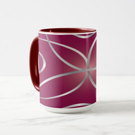 Mug Argent sur magenta (Devant gauche)
