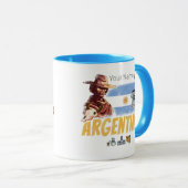 Mug Argentine gaucho vintage avec drapeau de football (Devant droit)