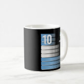Mug Argentine Numéro 10 Drapeau Football (Devant droit)