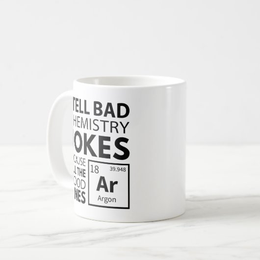 Mug Argon, blagues sur la chimie (Devant gauche)