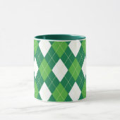 Mug Argyle pattern, green and white (Centre)