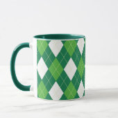 Mug Argyle pattern, green and white (Gauche)