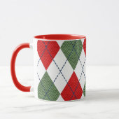 Mug Argyle pattern red and green (Gauche)