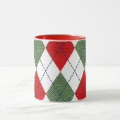Mug Argyle pattern red and green (Centre)