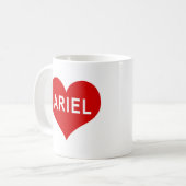 Mug ARIEL NOM Cœur d'Amour Rouge (Devant gauche)