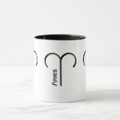 Mug ARIES, Conception abstraite du signe zodiaque, (Centre)