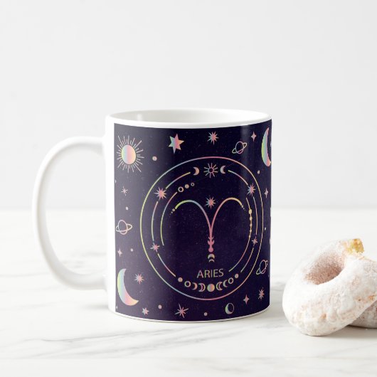 Mug Aries constellation zodiaque amusant faits nutriti (Avec donut)