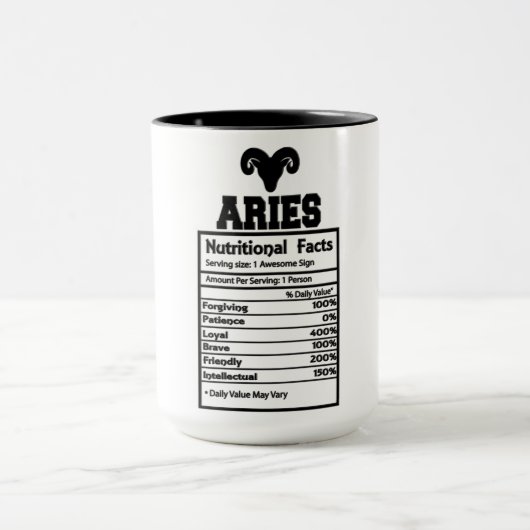 Mug Aries Faits nutritionnels (Centre)
