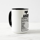 Mug Aries Faits nutritionnels (Devant gauche)
