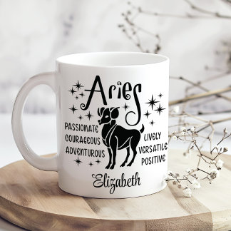 Mug Aries Zodiac Horoscope Nom personnalisé