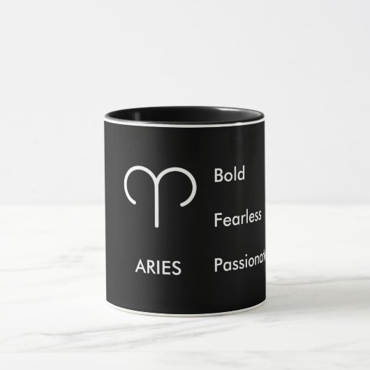 Mug Aries Zodiac Traits Bold Fearless Passionate (Centre)