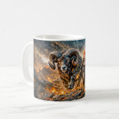Mug Aries Zodiac with Warrior and Charging Ram (Devant gauche)