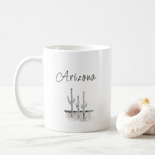 Mug Arizona Désert Cactus Sud-Ouest Noir Blanc