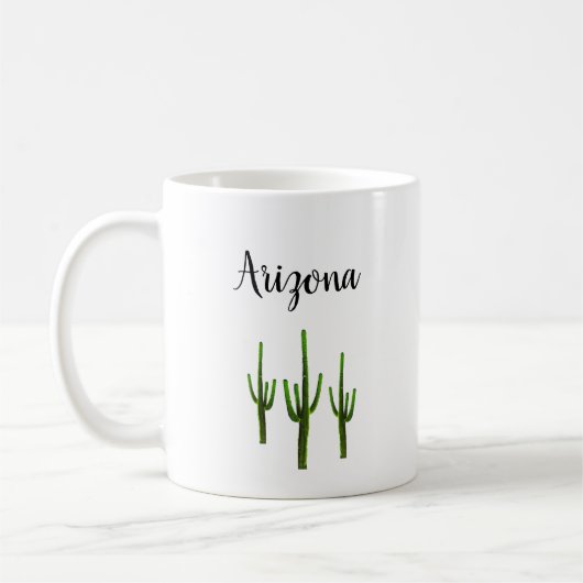 Mug Arizona Désert Saguaro Cactus Typographie (Gauche)