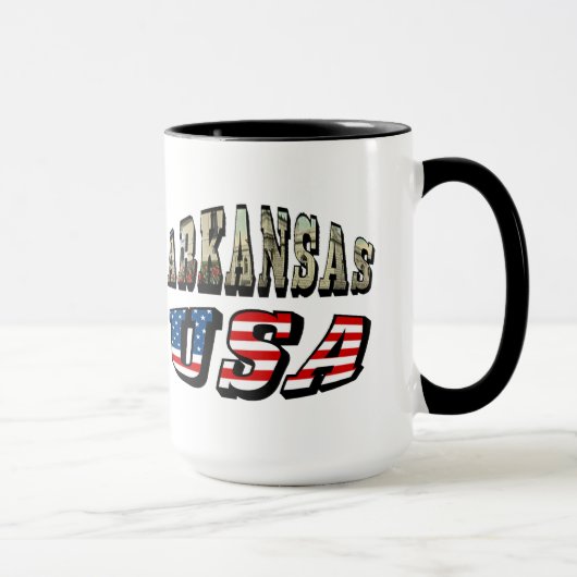 Mug Arkansas Picture et USA Flag Text (Droite)