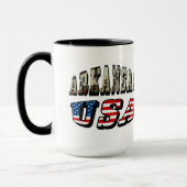 Mug Arkansas Picture et USA Flag Text (Gauche)