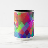 Mug Arlequin Arc-en-ciel personnalisé avec fumée color (Centre)
