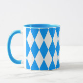 Mug Arlequin bleu blanc Diamants Checkers Design (Gauche)