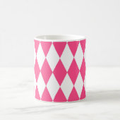 Mug Arlequin rose blanc Diamants Checkers Design (Centre)