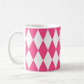 Mug Arlequin rose blanc Diamants Checkers Design (Gauche)