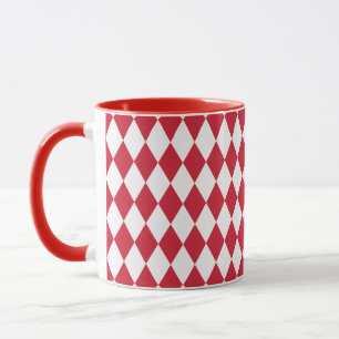Mug Arlequin rouge et blanc