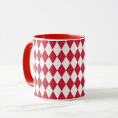 Mug Arlequin rouge et blanc (Devant gauche)