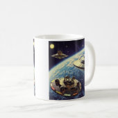 Mug Armada de soucoupes galactiques rétro (Devant droit)