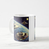 Mug Armada de soucoupes galactiques rétro (Devant gauche)