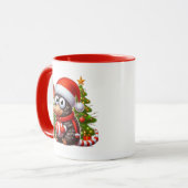 Mug Armadillo de Noël ajouter monogramme (Devant gauche)