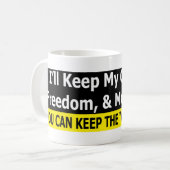 Mug Armes à feu, liberté, et argent (Devant gauche)