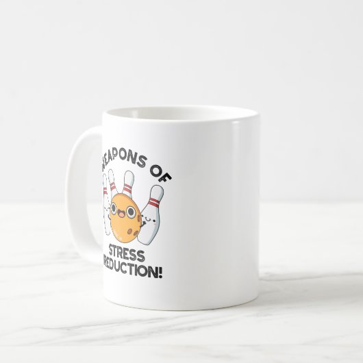 Mug Armes De Stress Réduction Drôle Pun De Bowling (Devant gauche)