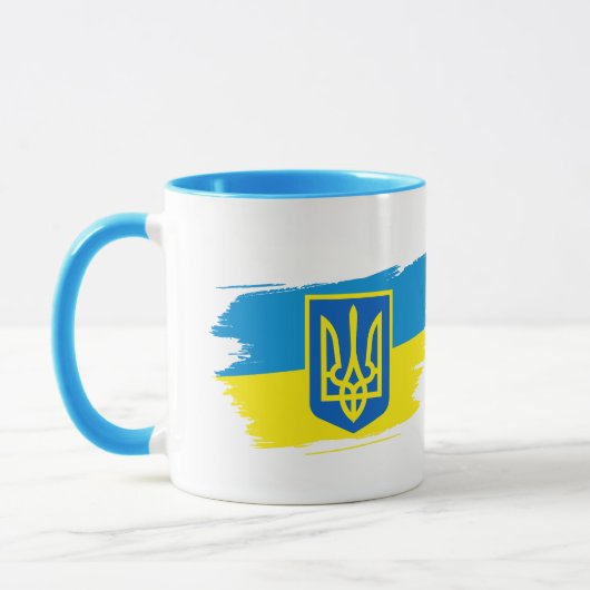 Mug Armoiries de l'Ukraine sur le drapeau de l'État (Gauche)