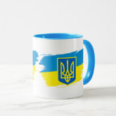 Mug Armoiries de l'Ukraine sur le drapeau de l'État (Devant droit)