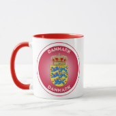 Mug Armoiries du Danemark de forme circulaire (Gauche)