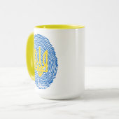 Mug Armoiries ukrainiennes sur empreintes digitales ar (Devant gauche)