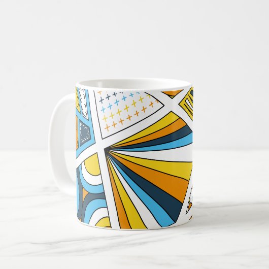 Mug AroAce Pride Zen Doodle Sunset Drapeau Moderne Abs (Devant gauche)