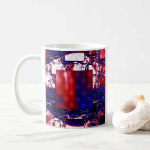 Mug Arrêt Art fractal rouge et bleu