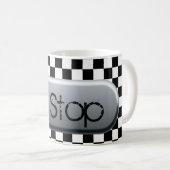 Mug Arrêt du point d'indicateur À damiers (Devant droit)