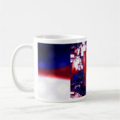 Mug Arrêt | Enveloppement d'art fractal rouge et bleu (Gauche)