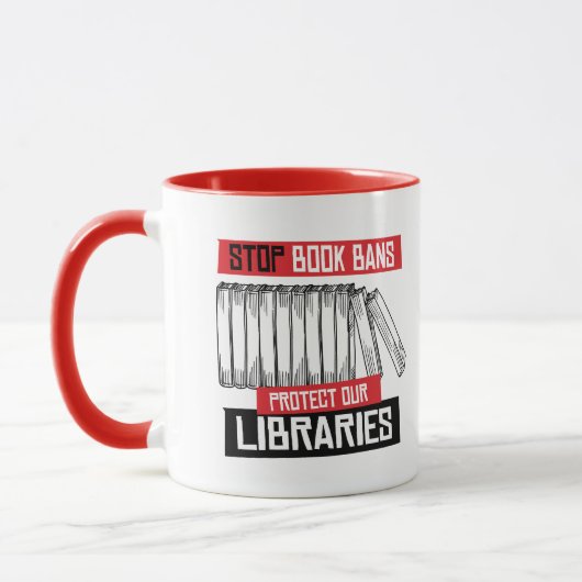 Mug Arrêter les interdictions de livre protéger les bi (Gauche)
