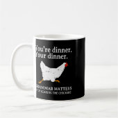 Mug Arrêtez d'effrayer les poulets Grammaire anglaise (Gauche)
