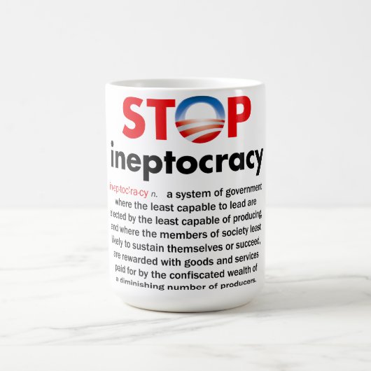 Mug Arrêtez Ineptocracy d'Obama (Centre)