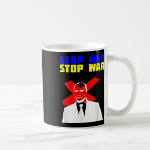 Mug Arrêtez la guerre contre Poutine face au drapeau u