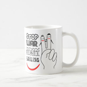 Mug Arrêtez la guerre Grand sourire Symbole de paix à 
