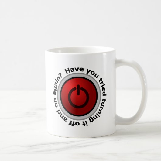 Mug Arrêtez-le dessus et - logo de bouton (Droite)