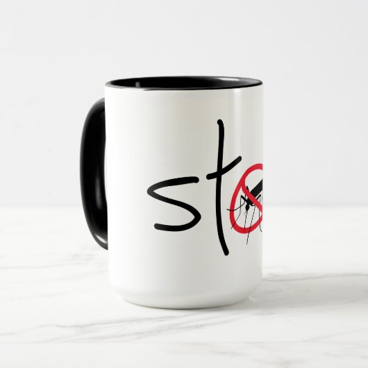 Mug Arrêtez le paludisme, la zika ou la dengue. Virus, (Devant gauche)